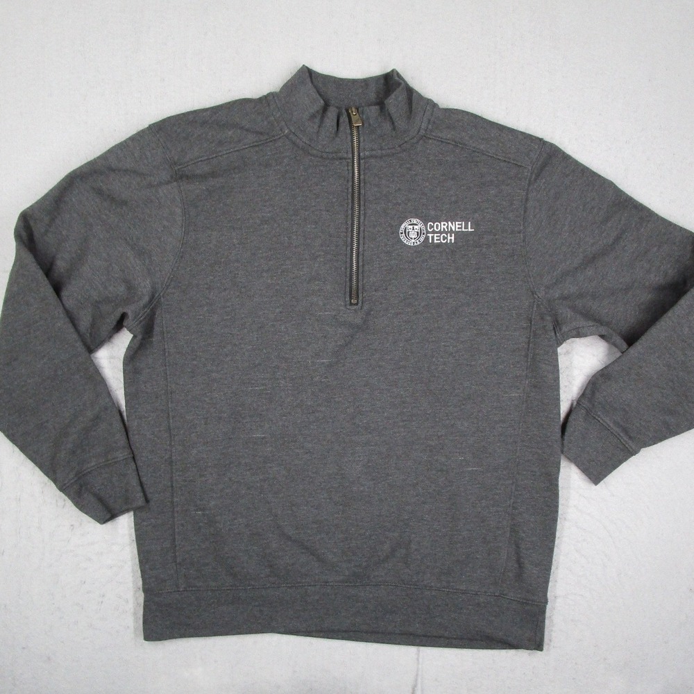 League Cornell Tech Quarter Zip Pullover Mens Large Heather Onyx Gray ML530